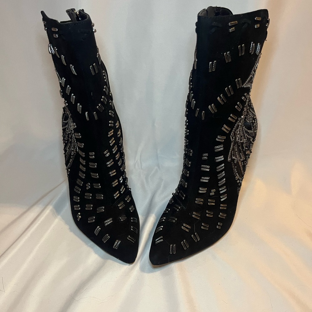 Sam Edelman Black Beaded Women's Melina Ankle Boots 8.5 - Picture 2 of 7